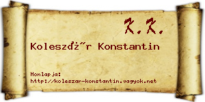 Koleszár Konstantin névjegykártya