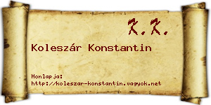 Koleszár Konstantin névjegykártya
